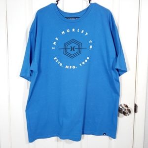 THE HURLEY CO. ESTD. MFG. 1999 blue t shirt sz XL